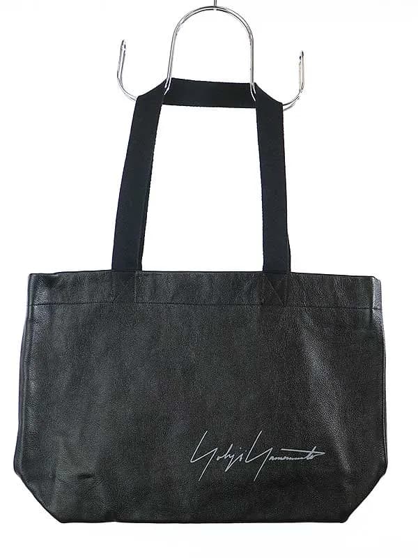 Yohji Yamamoto ヨウジヤマモト シグネチャーロゴプリントレザーバッグ