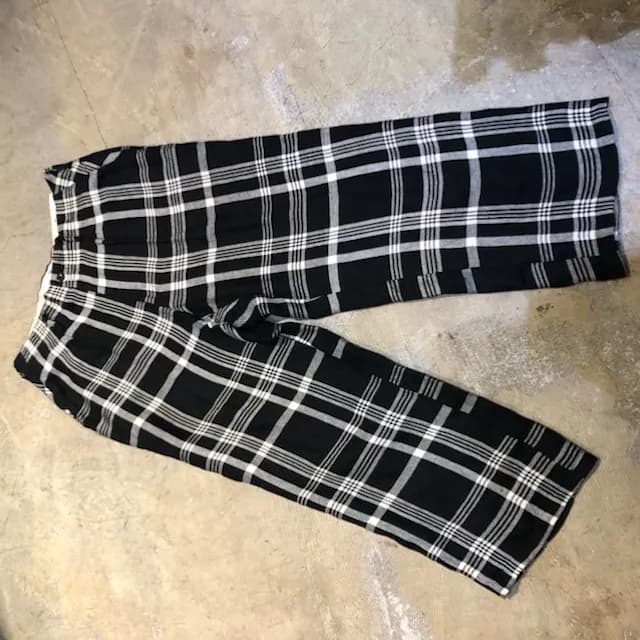 Y's Y's for men リネンチェックワイドパンツ