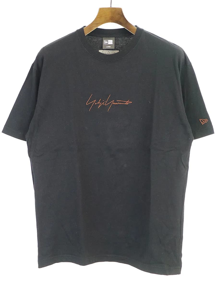 Yohji Yamamoto ヨウジヤマモト プール オム×ニューエラ 19AW シグネチャーロゴ刺繍Tシャツ