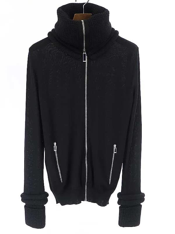 Dior HOMME ディオールオム 09AW ウールハイネックジップアップニットセーター