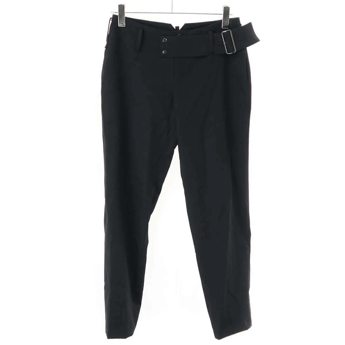 Yohji Yamamoto ヨウジヤマモト ファム 24SS GABARDINE LOW-RISE BELTED PANTS ウールギャバジンローライズベルテッドパンツ FS-P07-100