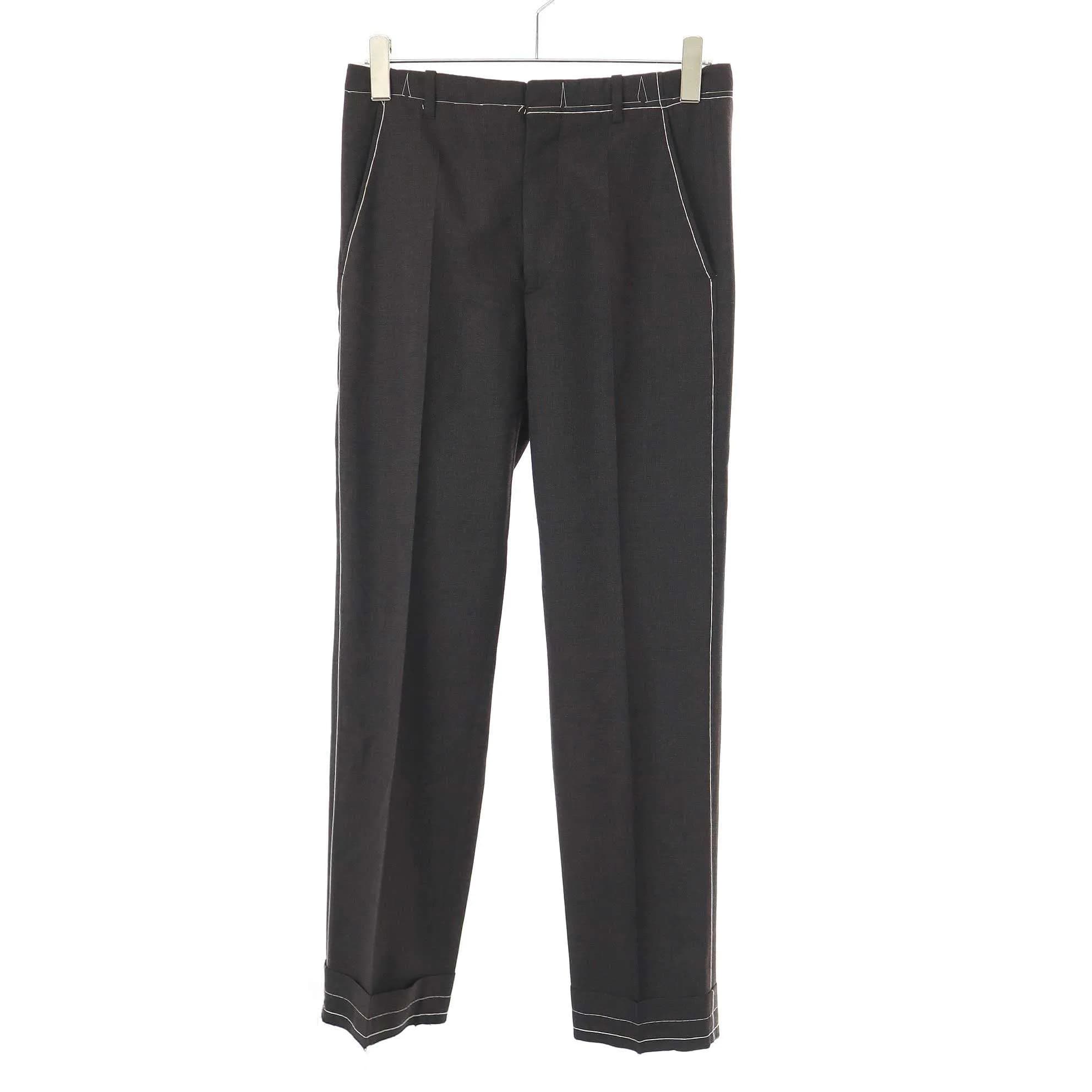 Maison Margiela メゾン マルジェラ 17SS エンブロイダリーステッチスラックスパンツ S30KA0468 ブラウン系 44 【中古】 ITIQA2P99OCE