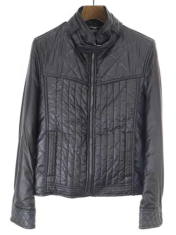 DOLCE&GABBANA ドルチェ&ガッバーナ レザー切替中綿ナイロンジャケット