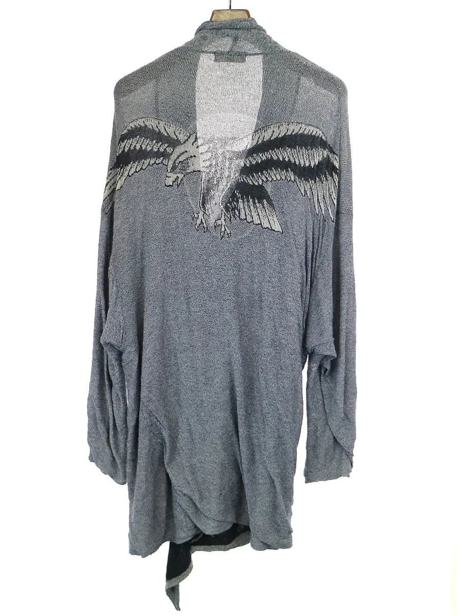 Yohji Yamamoto ヨウジヤマモト プール オム 15SS 鷲刺繍アシンメトリーロングカーディガン
