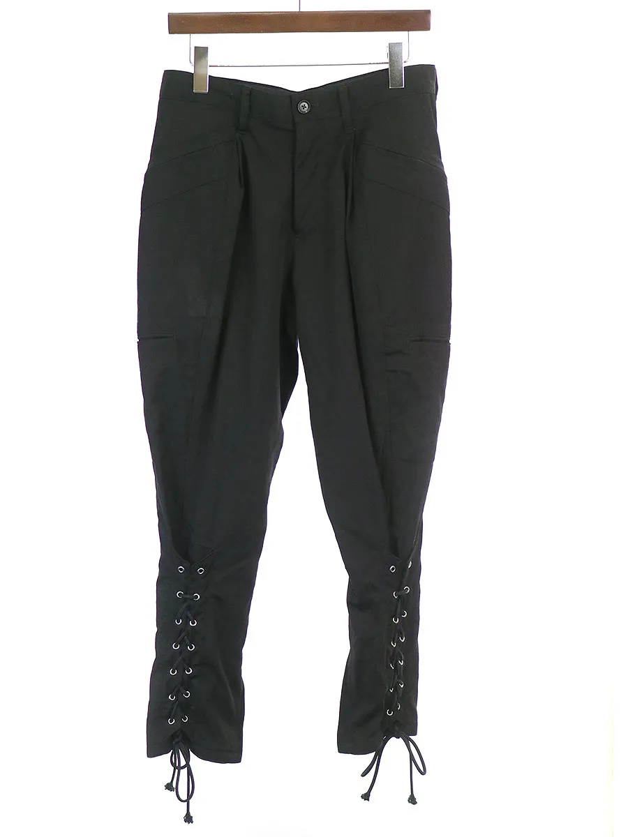 Yohji Yamamoto ヨウジヤマモト プールオム 13AW ウールギャバジンレースアップパンツ