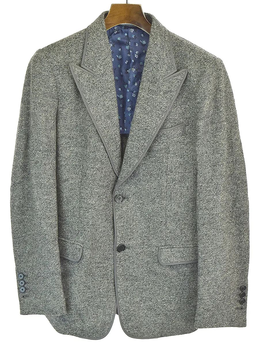 DOLCE&GABBANA ドルチェ&ガッバーナ 14AW ピークドラペル2Bパイピングジャケット