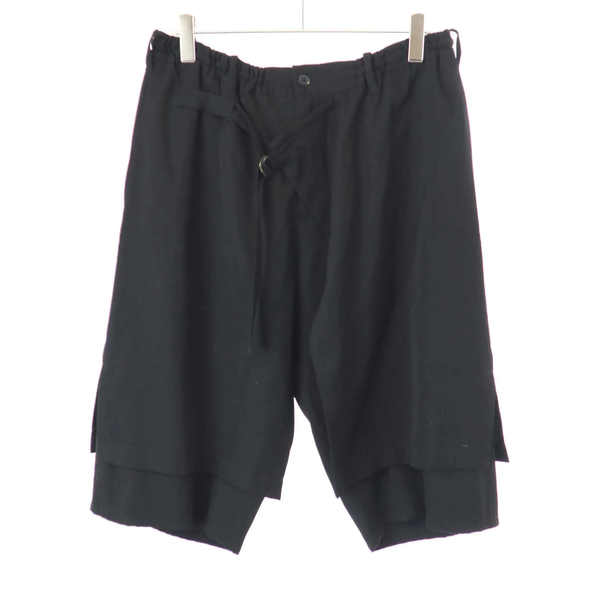 Yohji Yamamoto ヨウジヤマモト プールオム 14SS ウールギャバジンクロップドラップパンツ HG-P43-100