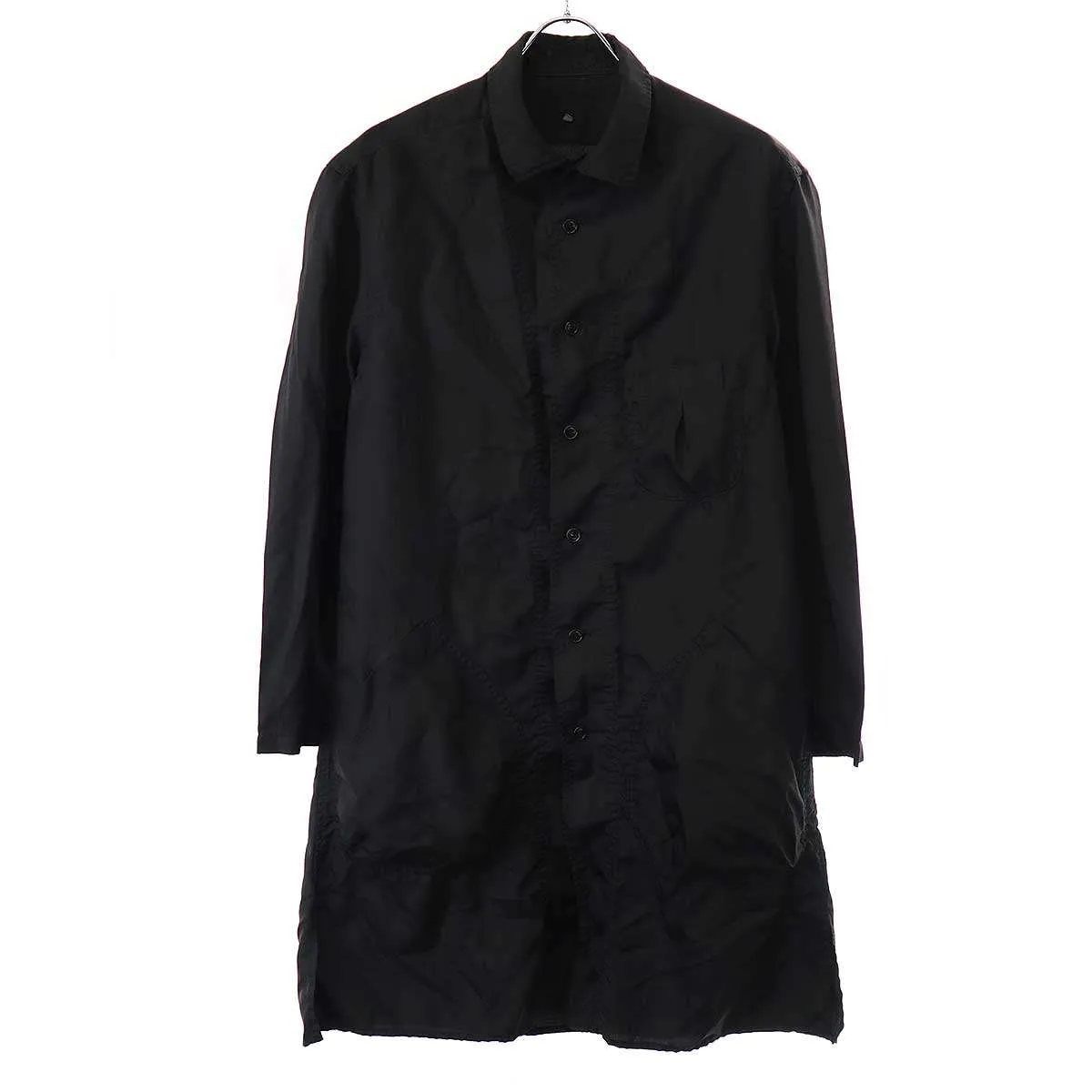 Yohji Yamamoto ヨウジヤマモト プールオム 15AW 製品染め ロングポリエステルシャツ