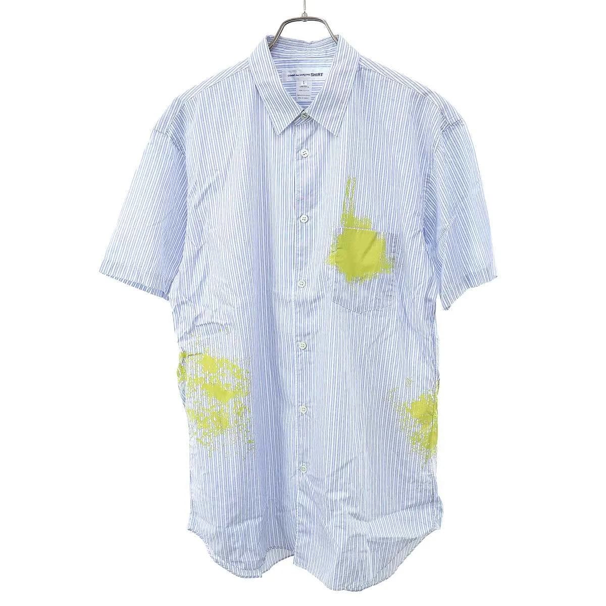 COMME des GARCONS コムデギャルソンシャツ 24SS ペイントストライプ ショートスリーブシャツ FM-B038