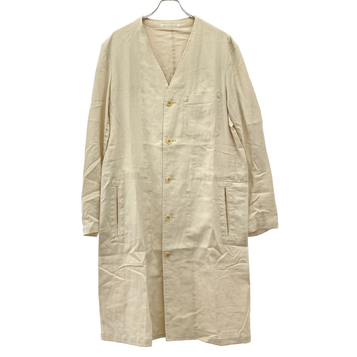 Yohji Yamamoto ヨウジヤマモト プールオム 17SS コットンリネンノーカラーコート