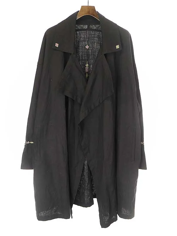 Yohji Yamamoto サイト バイ ヨウジヤマモト 22SS Indian Kadi コットンエンブロイダリーロングガウンコート