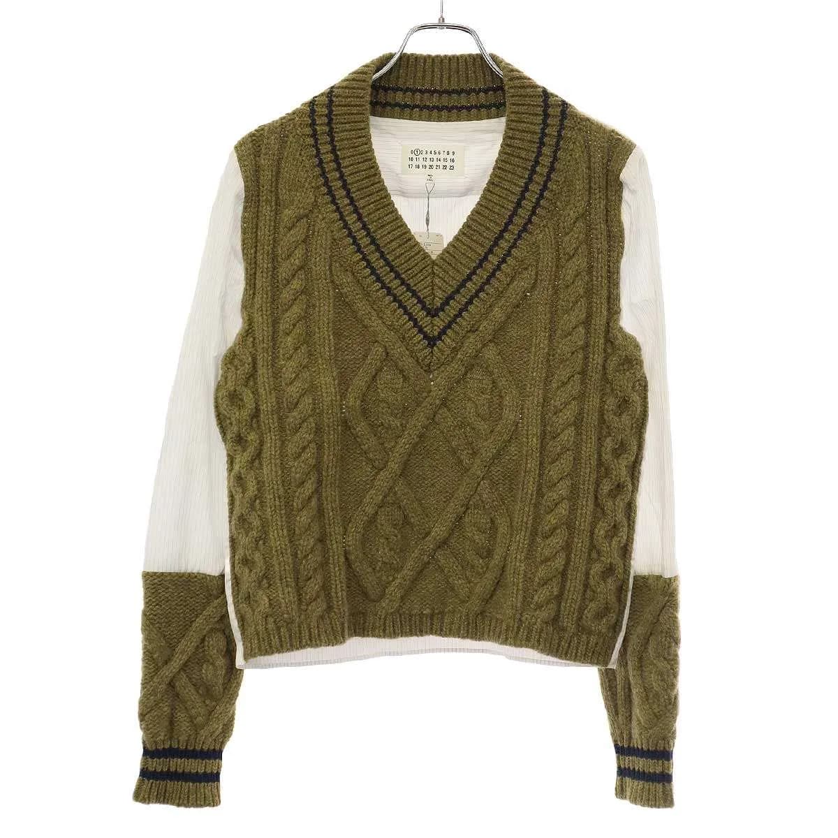Maison Margiela メゾン マルジェラ 19AW コンビネーションニットシャツ トップス S51DL0259