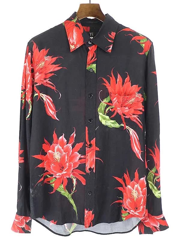 Y's ワイズフォーメン 08AW 花柄レーヨンシャツ