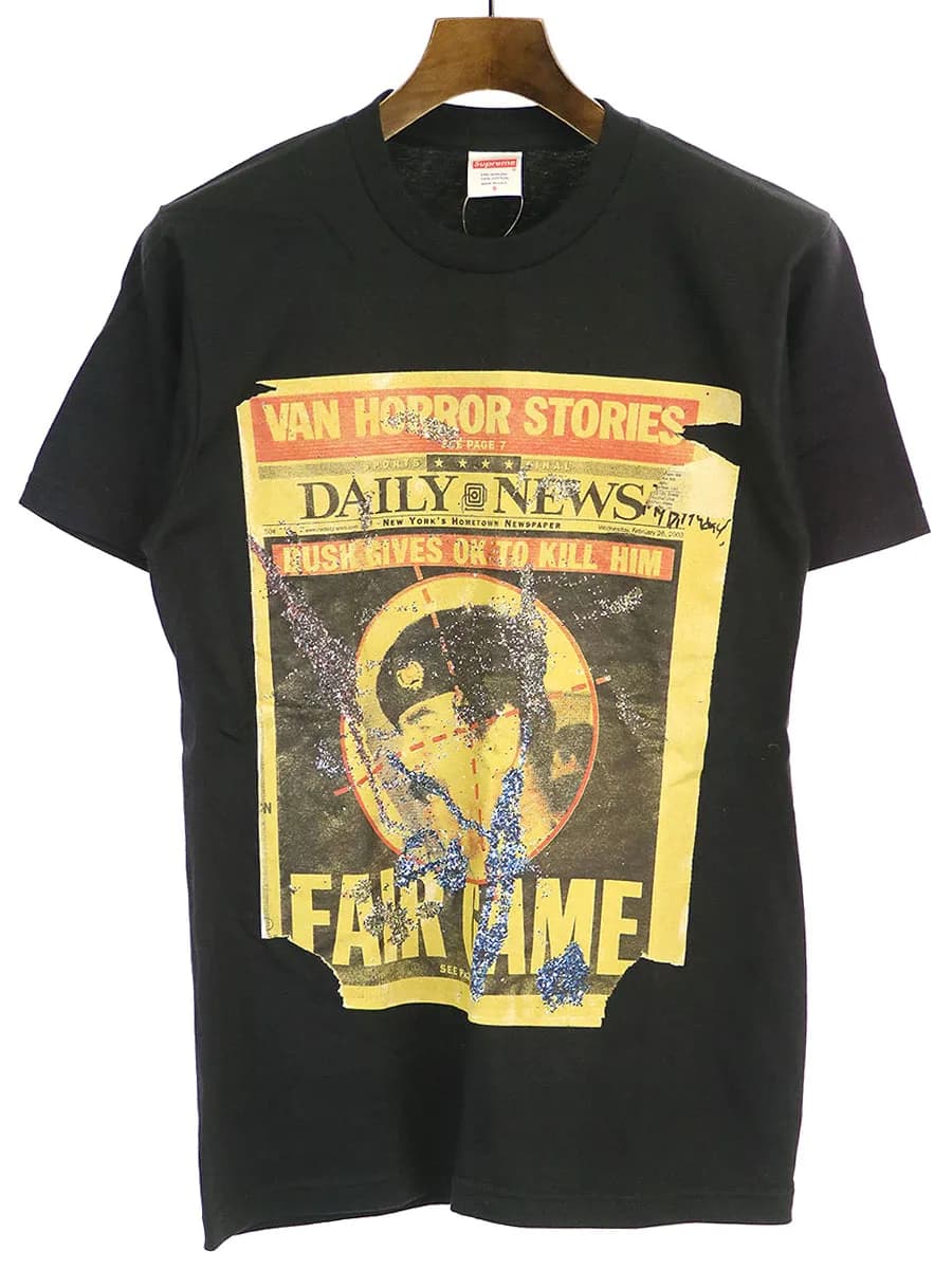 Supreme シュプリーム 16AW Dash snow Fair Game Newspaper Tee プリントTシャツ