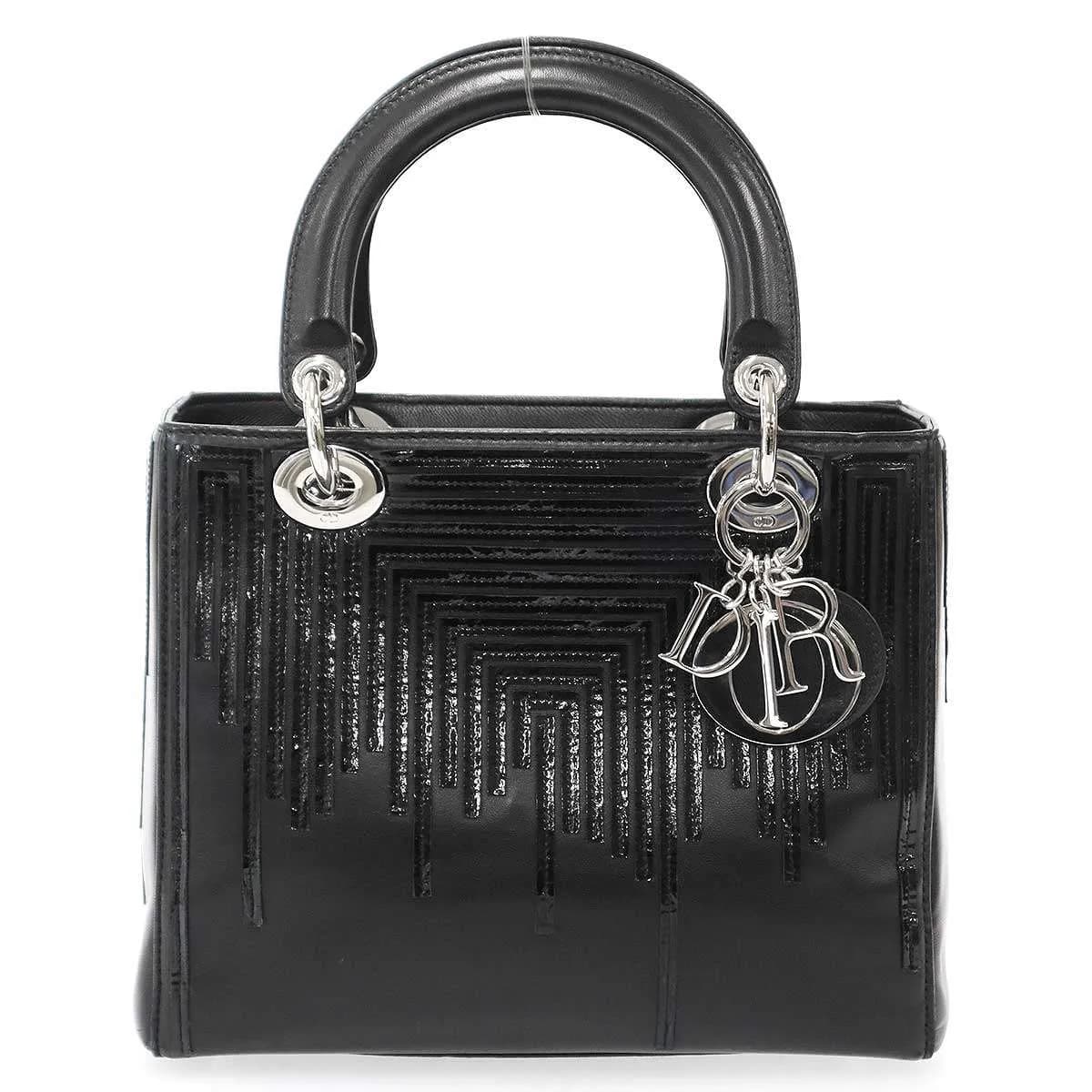 Christian Dior クリスチャンディオール Lady Dior Black Patent Leather Bag レディディオール パテントレザーバッグ