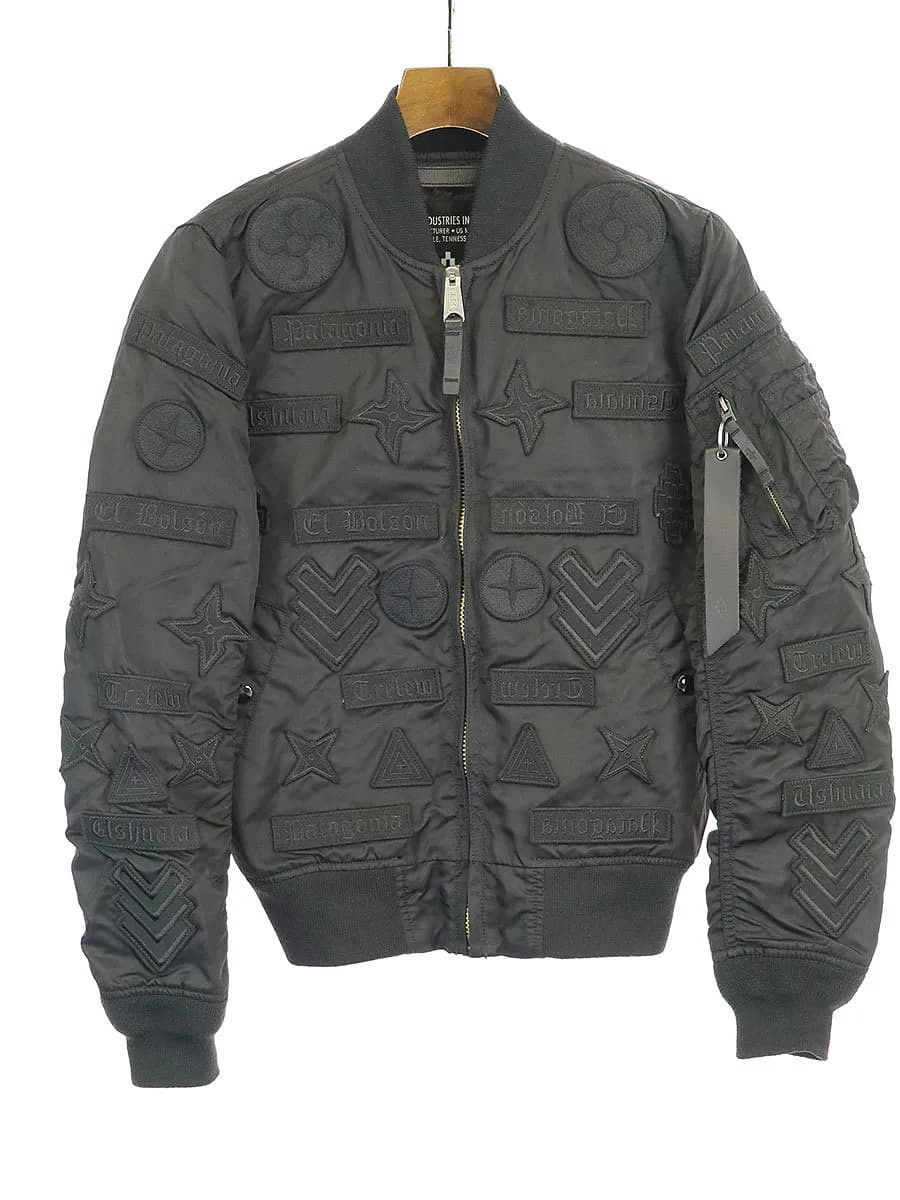 MARCELO BURLON マルセロバーロン×アルファ 15AW マルチワッペンMA-1ボンバージャケット