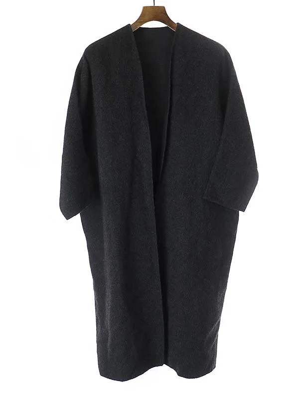 ARTS&SCIENCE アーツ&サイエンス 18AW カシミヤヘンプノーカラーロングジャケット コート