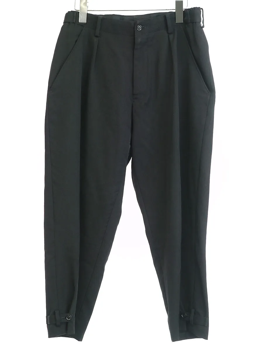 Yohji Yamamoto ヨウジヤマモト プールオム 15AW ウールギャバジンヘムボタンテーパードパンツ
