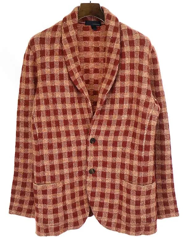 LARDINI ラルディーニ チェック柄ニットジャケット