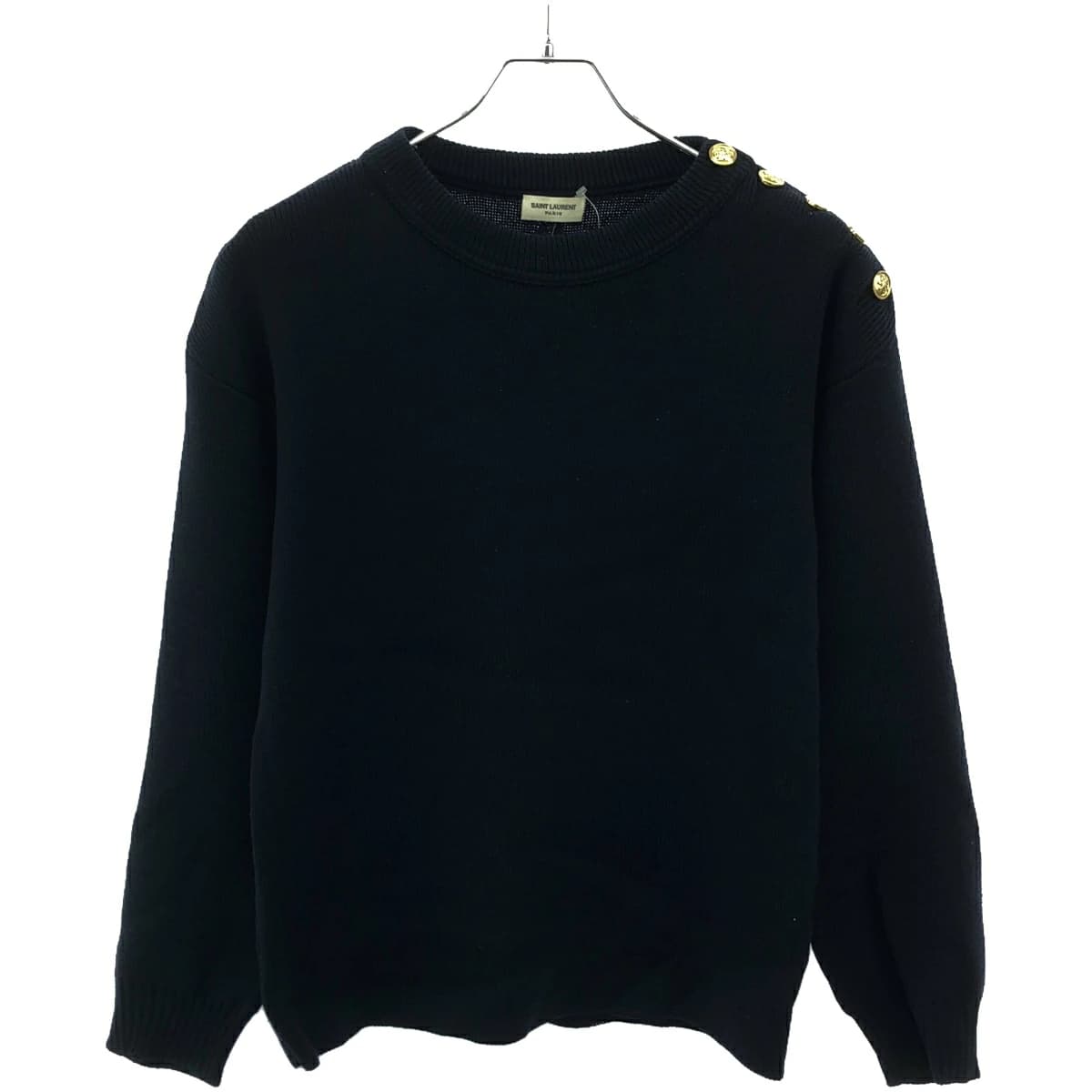 SAINT LAURENT サンローラン パリ 16AW ショルダーボタンプルオーバーニットセーター