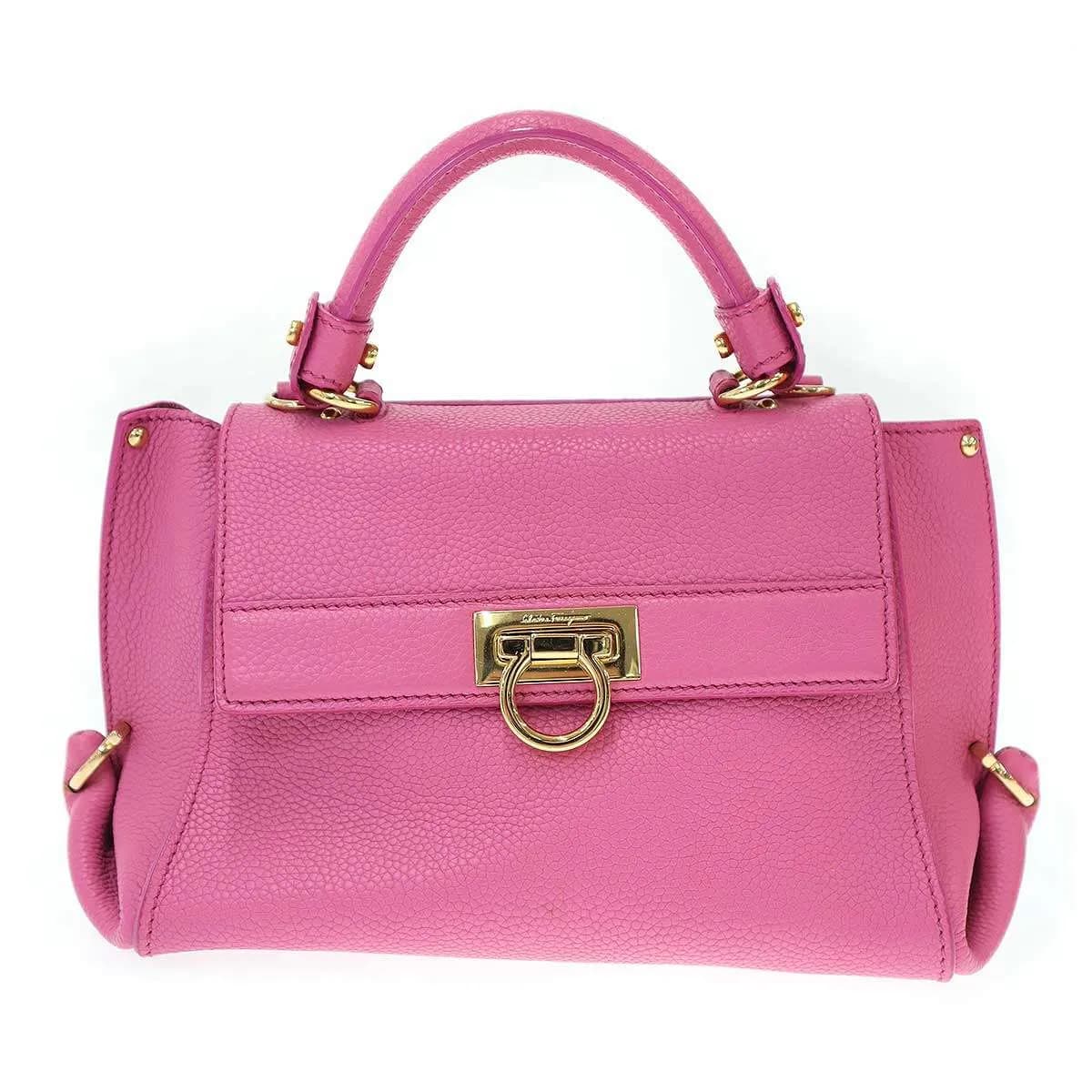 FERRAGAMO サルバトーレ フェラガモ SOFIA ソフィアスモール レザーショルダーサッチェルバッグ 21D570/23