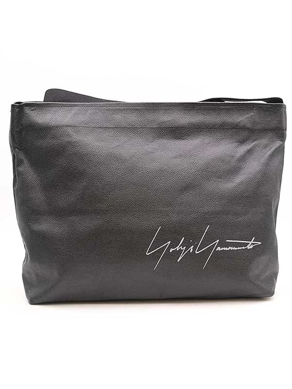 Yohji Yamamoto ヨウジヤマモト シグネチャーロゴプリントレザーバッグ