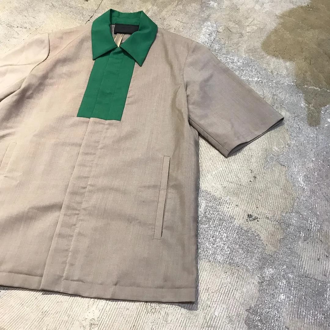 PRADA PRADA 13SS ツートーンカラージップアップ比翼シャツ