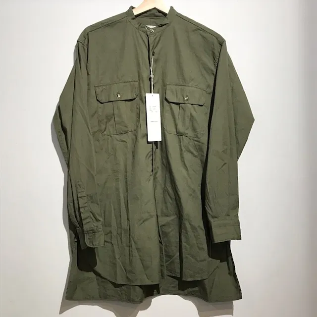 COMOLI COMOLI 17AW バンドカラープルオーバーシャツ