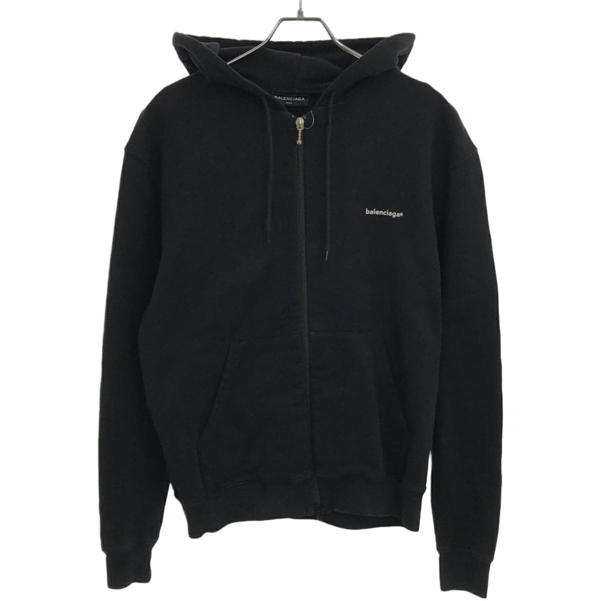 BALENCIAGA バレンシアガ 17AW ロゴプリントジップアップスウェットパーカー