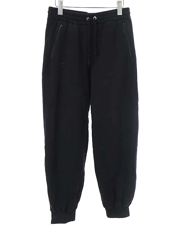 Yohji Yamamoto ヨウジヤマモトプールオム レザーパッチ切替コットンスウェットパンツ