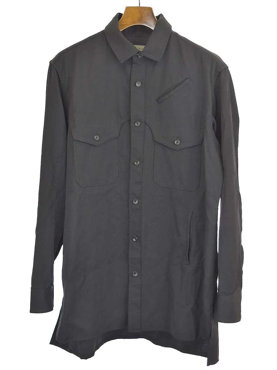 Yohji Yamamoto ヨウジヤマモトプールオム 17SS LOOK33 ARMY CUT GABARDINE L/S SHIRT ウールギャバジンシャツ