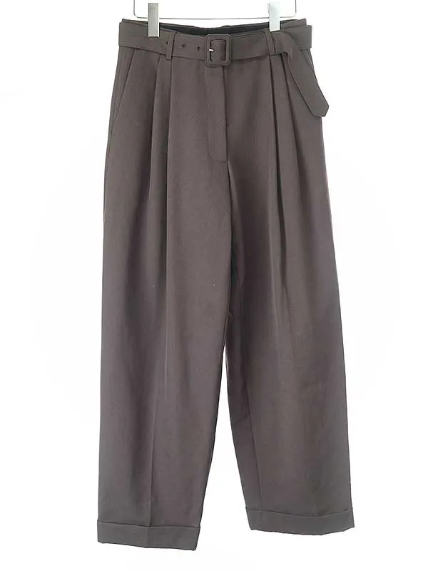 DRIES VAN NOTEN ドリスヴァンノッテン ベルテッドウールスラックスパンツ