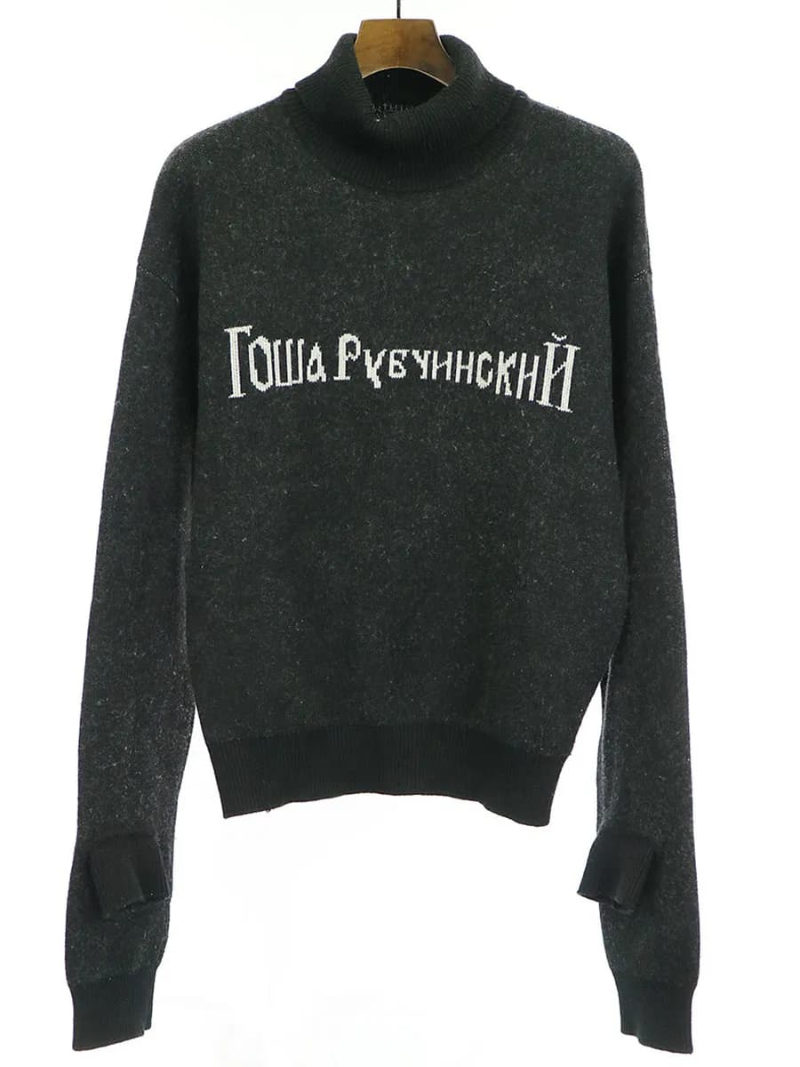 Gosha Rubchinskiy ゴーシャラブチンスキー 16AW カフスロゴタートルネックニットセーター