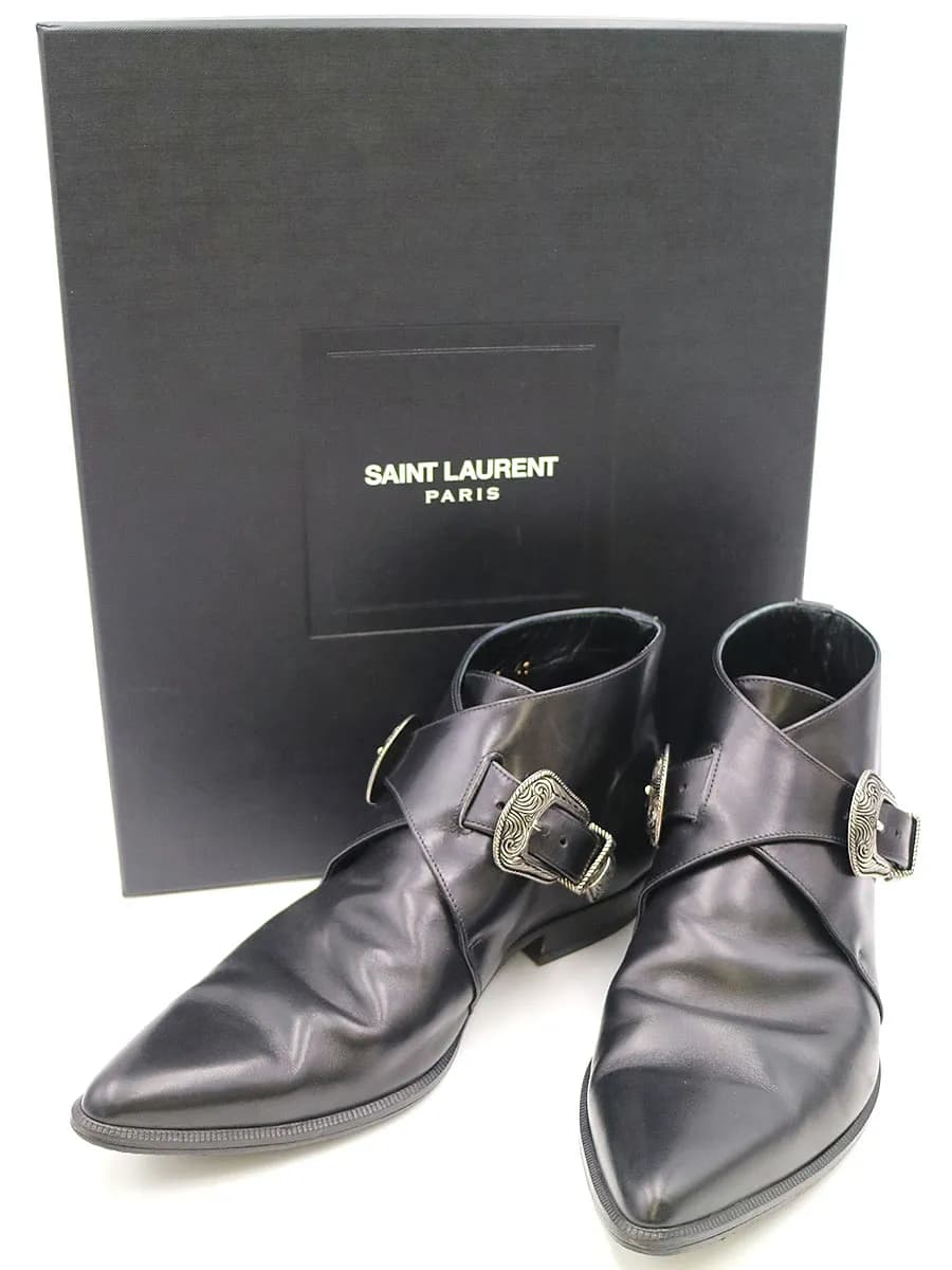 SAINT LAURENT サンローラン パリ 14SS Double Buckle Duckies Boots ダブルバックルショートブーツ