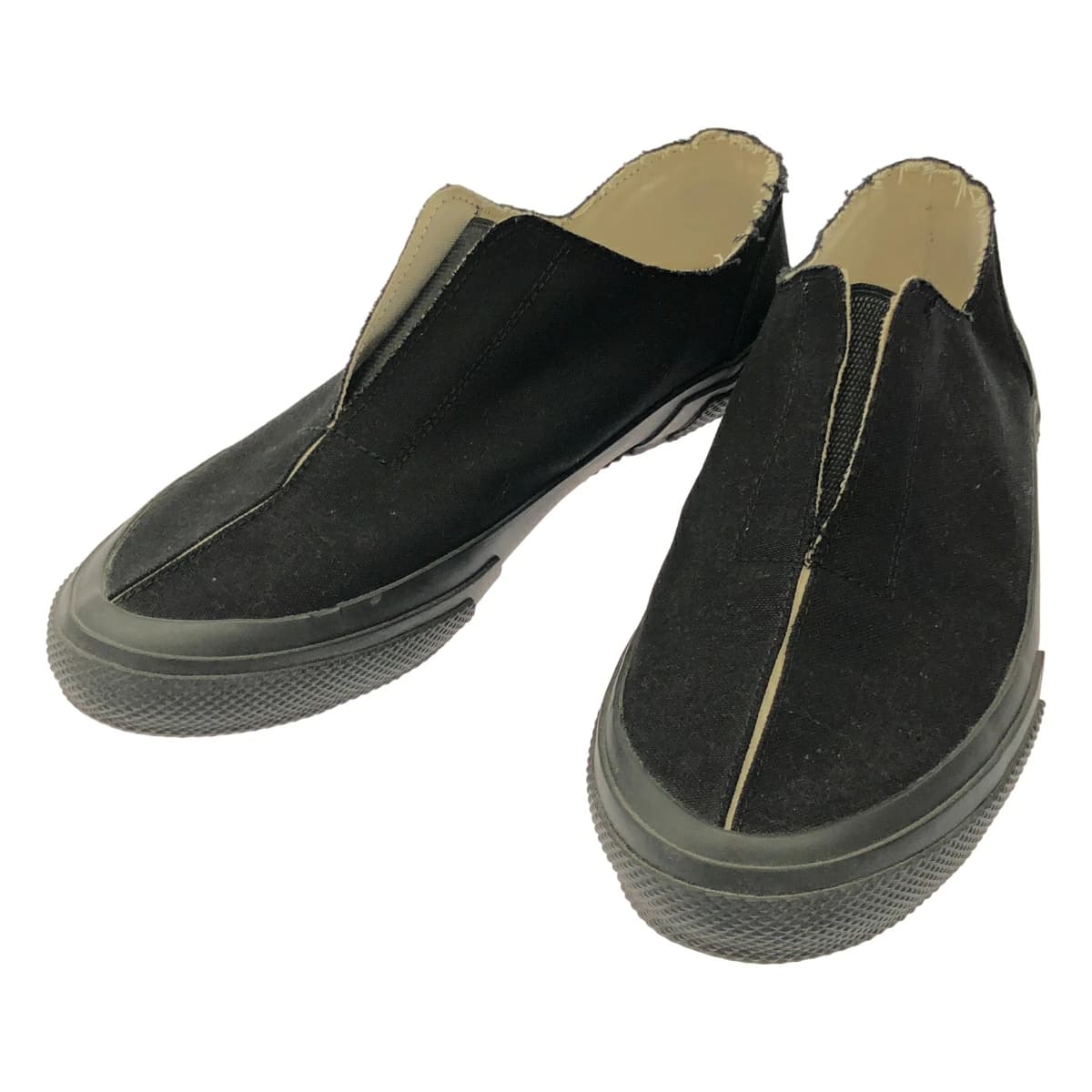 Yohji Yamamoto ヨウジヤマモト プールオム 21SS カットオフスリットキャンバススリッポンスニーカー