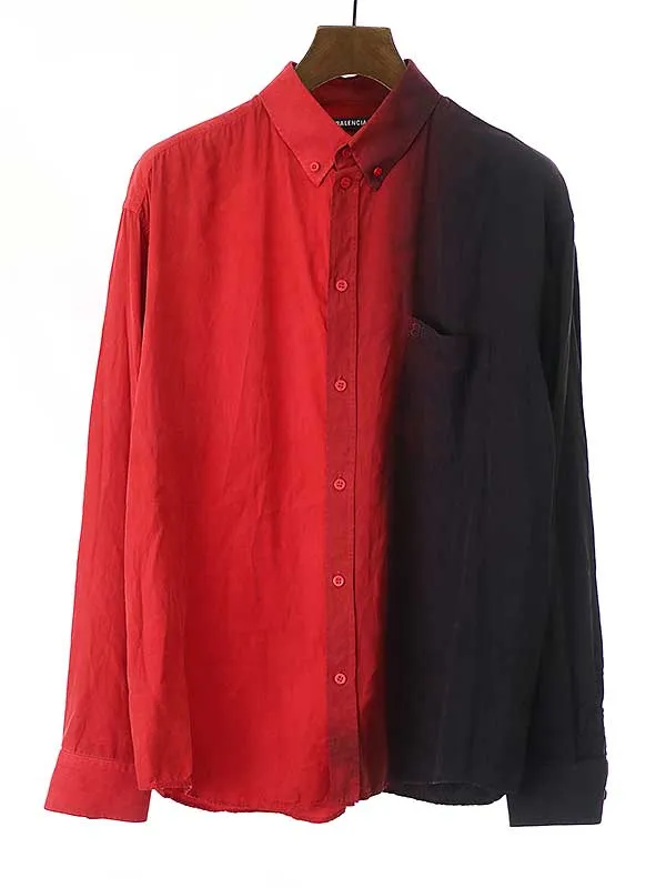 BALENCIAGA バレンシアガ グラデーションボタンダウンラージフィットシャツ