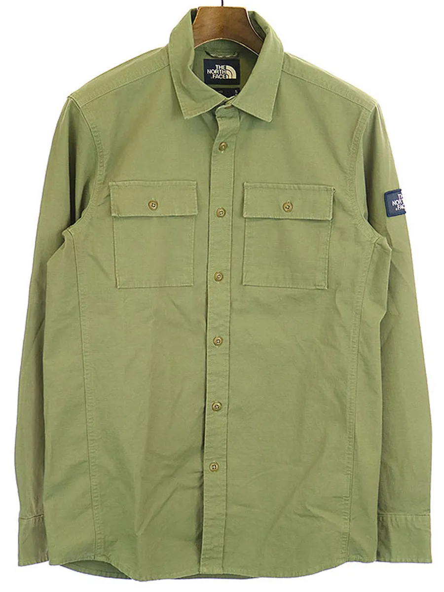 THE NORTH FACE ザ ノースフェイス アームロゴワッペンミリタリー長袖シャツ