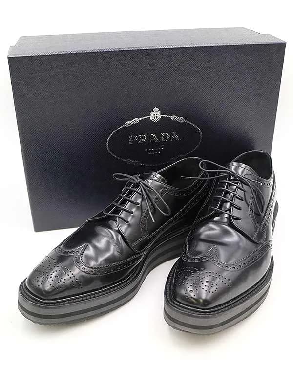PRADA プラダ ウイングチップレザーシューズ
