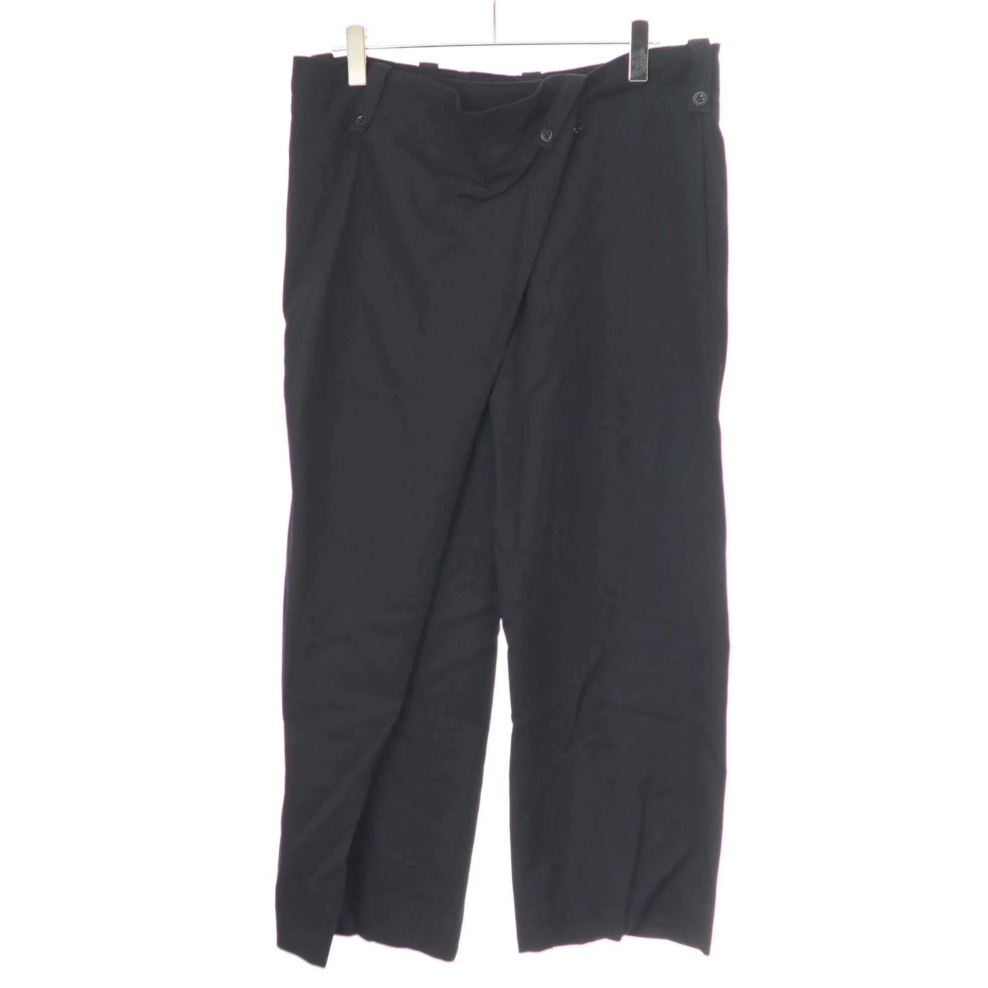Yohji Yamamoto ヨウジヤマモト プールオム 10AW レーヨンウールワイドラップパンツ HC-P02-201