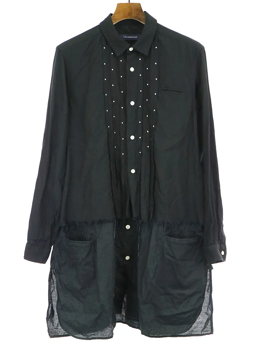 UNDERCOVER ジョンアンダーカバー 15SS 素材切替レイヤードデザインロングシャツ