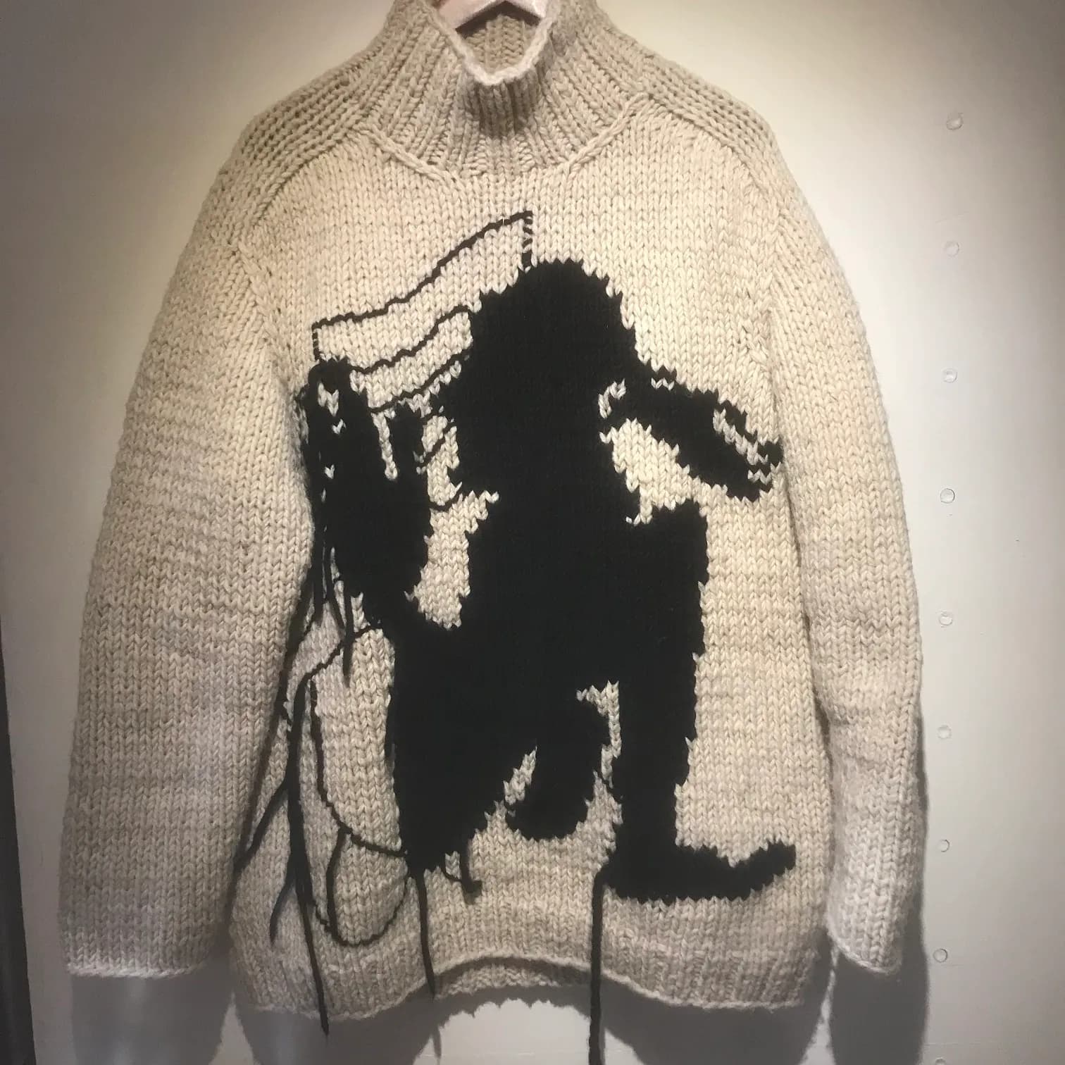 Yohji Yamamoto Yohji Yamamoto POUR HOMME 17AW 手編みほつれ加工侍ニットセーター