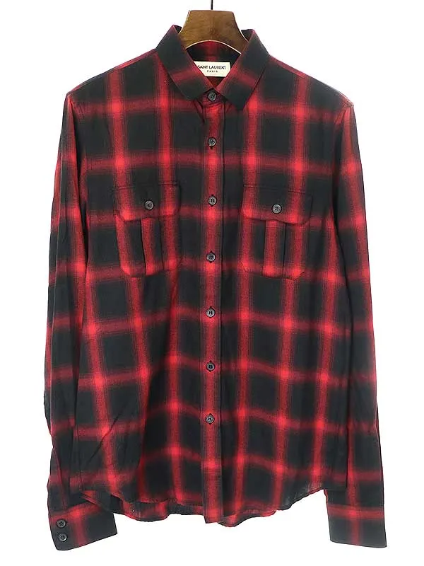 SAINT LAURENT サンローラン パリ 13AW オンブレチェックシャツ