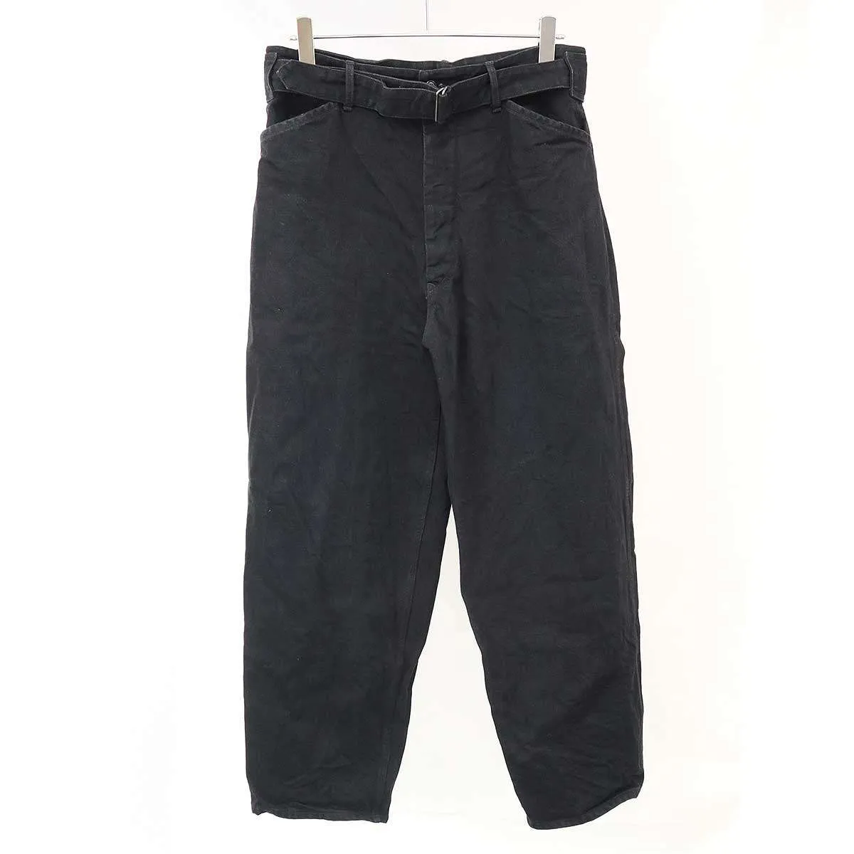 COMOLI コモリ 25AW ブラックデニムベルテッドパンツ