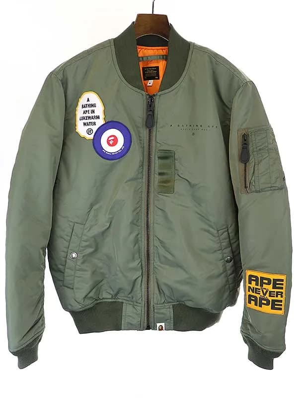A BATHING APE ア ベイシング エイプ BAPE ARCHIVE PATCH MA-1 パッチボンバージャケット