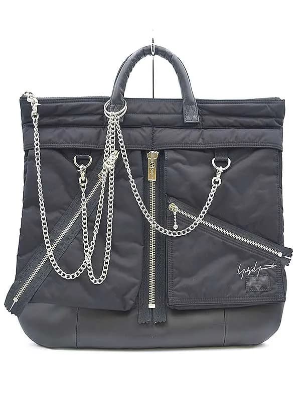 Yohji Yamamoto ヨウジヤマモト プールオム×ポーター 2WAY HELMET BAG チェーンヘルメットバッグ