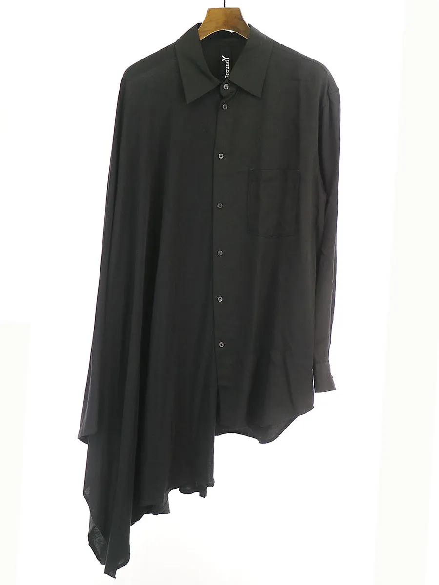 Yohji Yamamoto グラウンド ワイ 19SS マントドッキングコットンテンセルロングシャツ