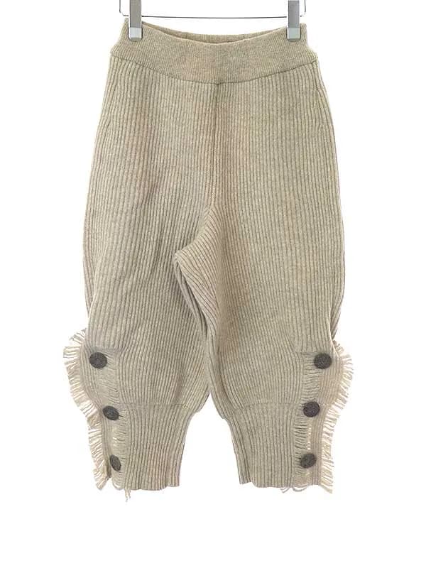 ISSEY MIYAKE イッセイミヤケ 80s 筆タグ フェルトボタンワイドニットパンツ