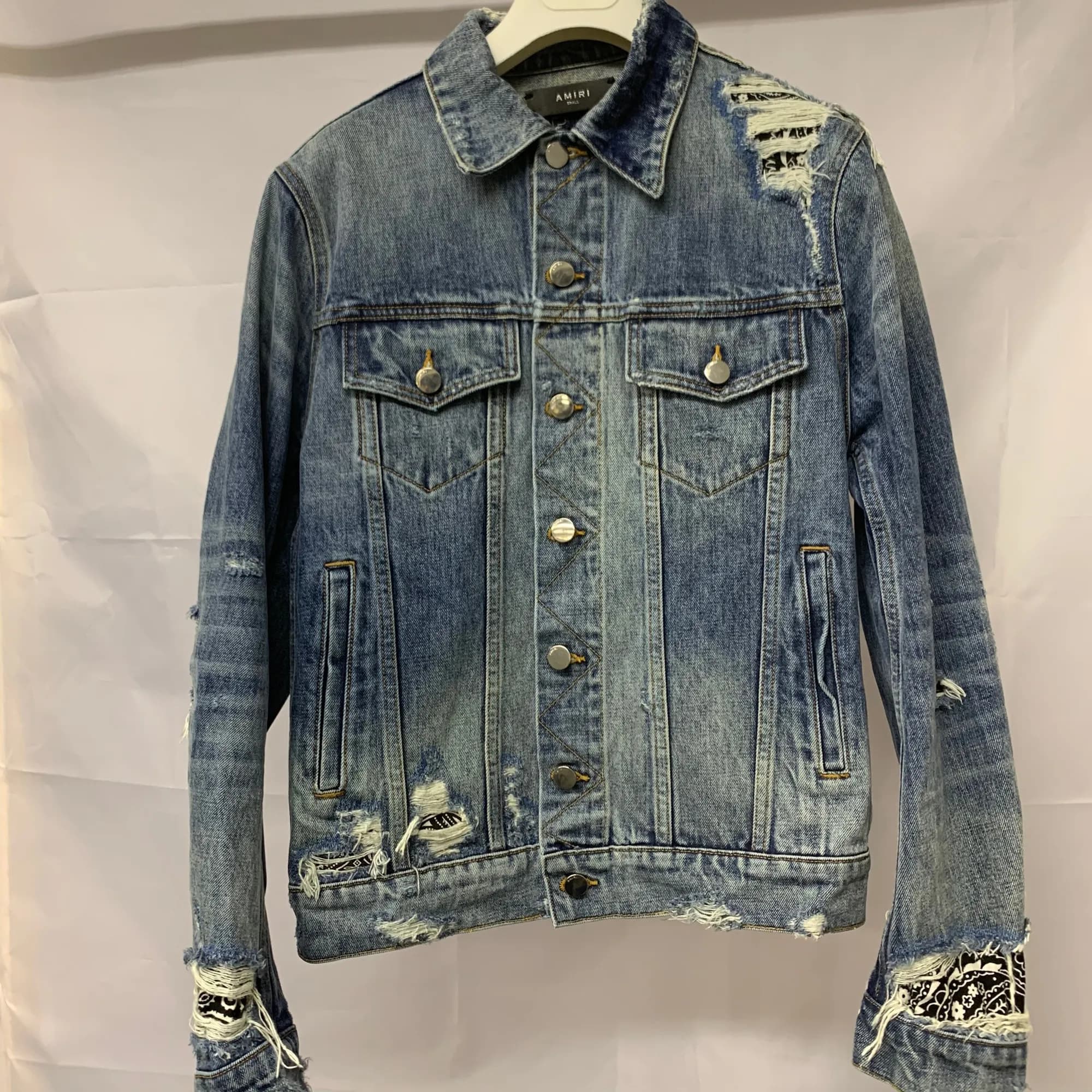 AMIRI AMIRI BANDANA DENIM JACKET バンダナダメージデニムジャケット