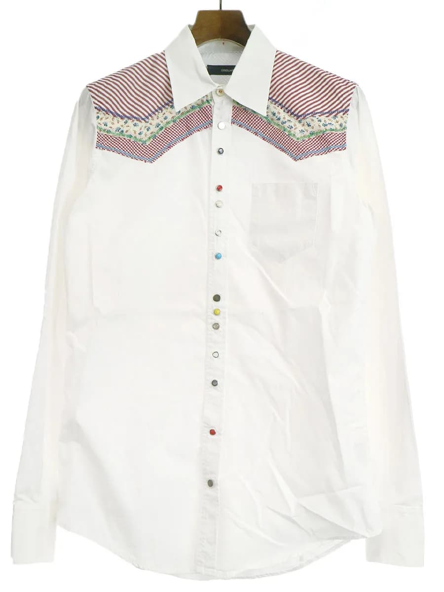 DSQUARED2 ディースクエアード 06SS マルチカラースナップボタンウエスタンシャツ