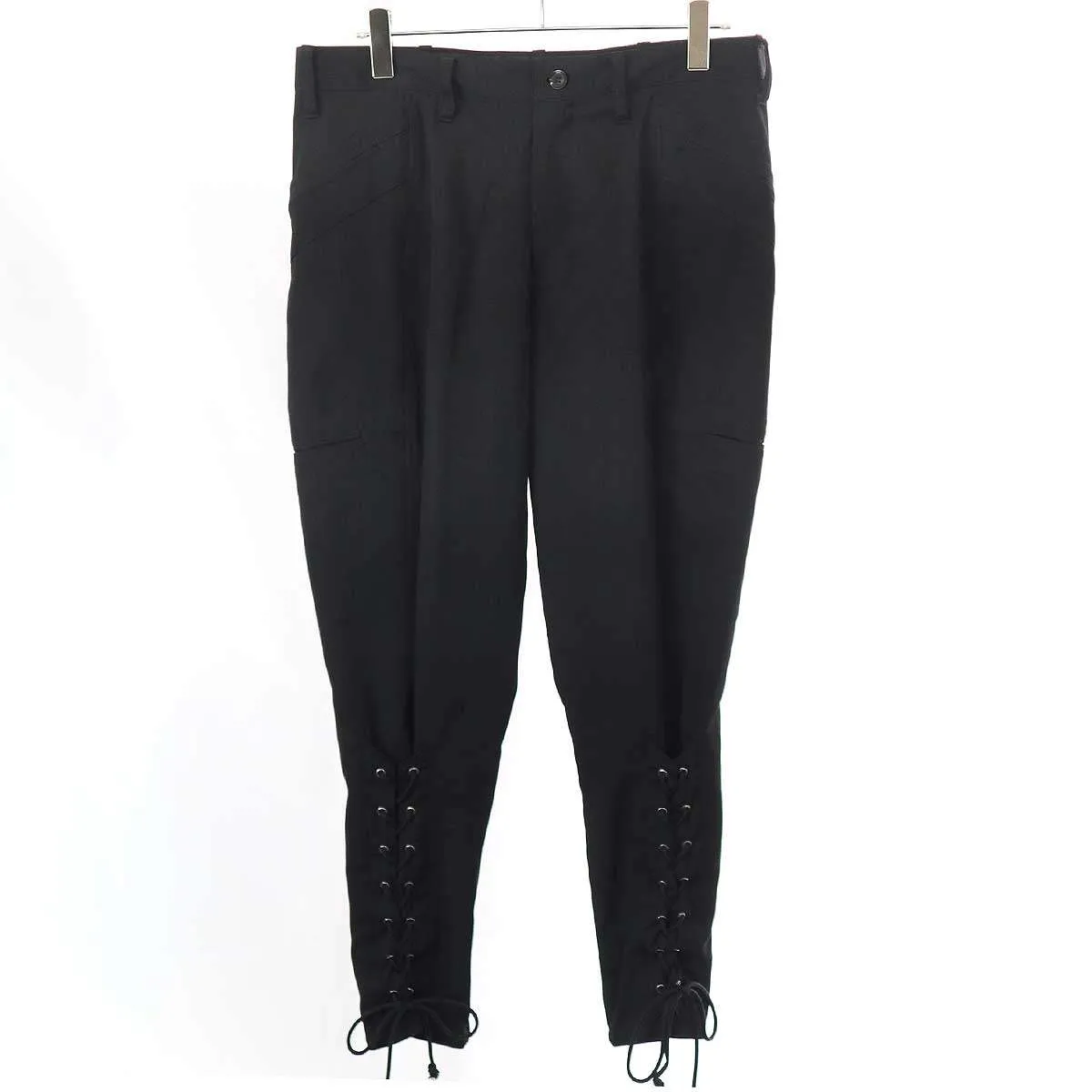 Yohji Yamamoto ヨウジヤマモト プールオム 13AW レースアップウールギャバジンカーゴパンツ